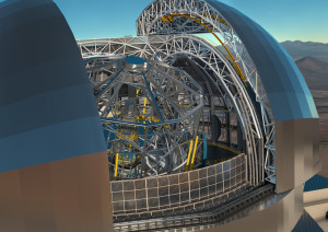 Rendering del telescopio E-Elt