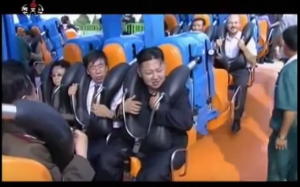 Kim Jong Un su una giostra Zamperla