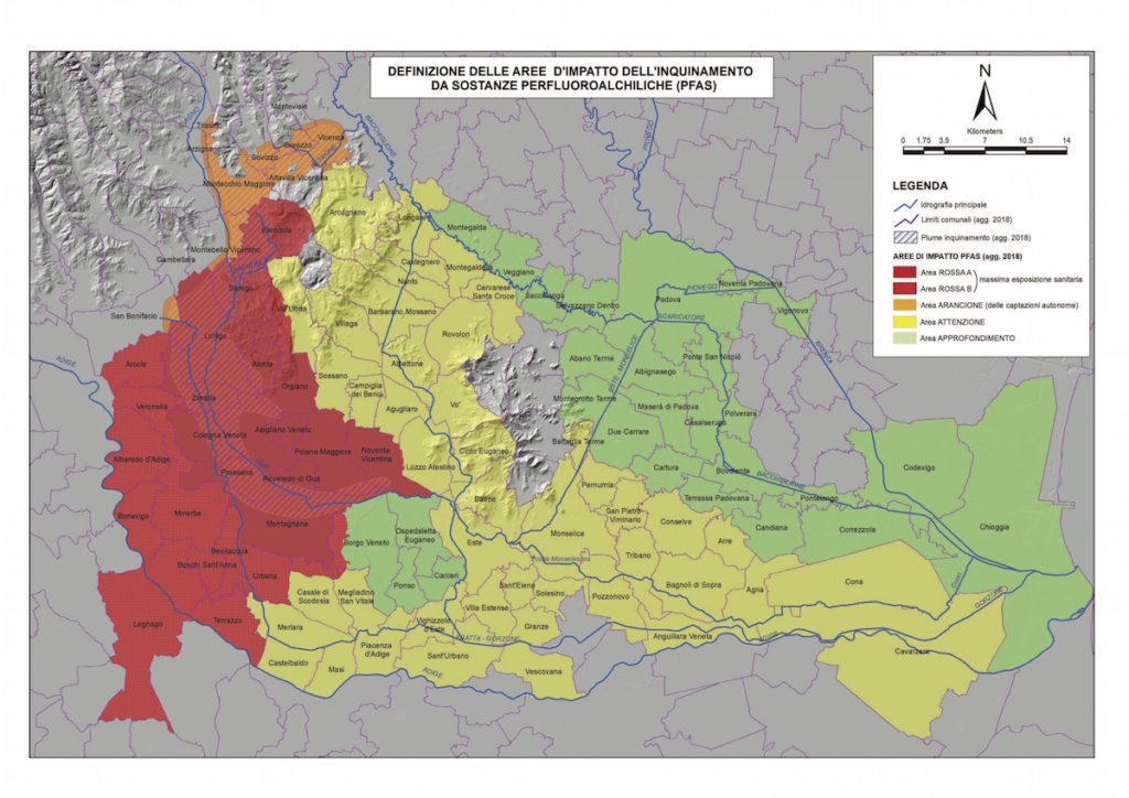 Pfas cartina aggiornata