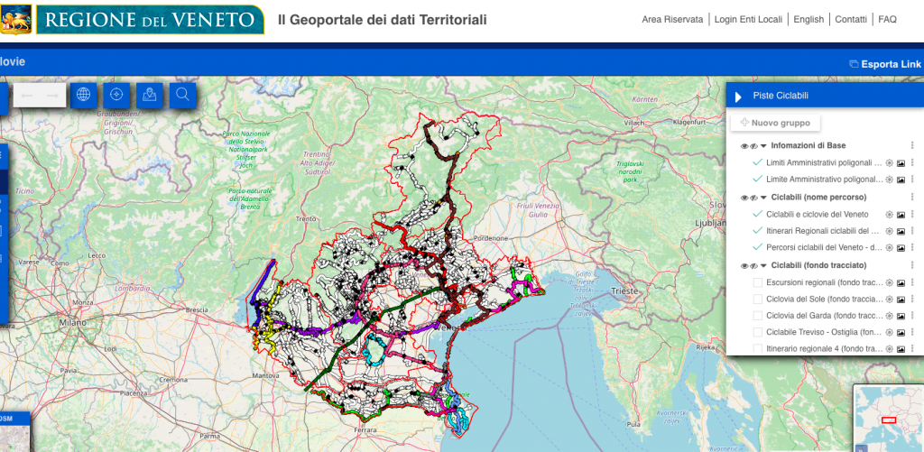 piste ciclabili Veneto 